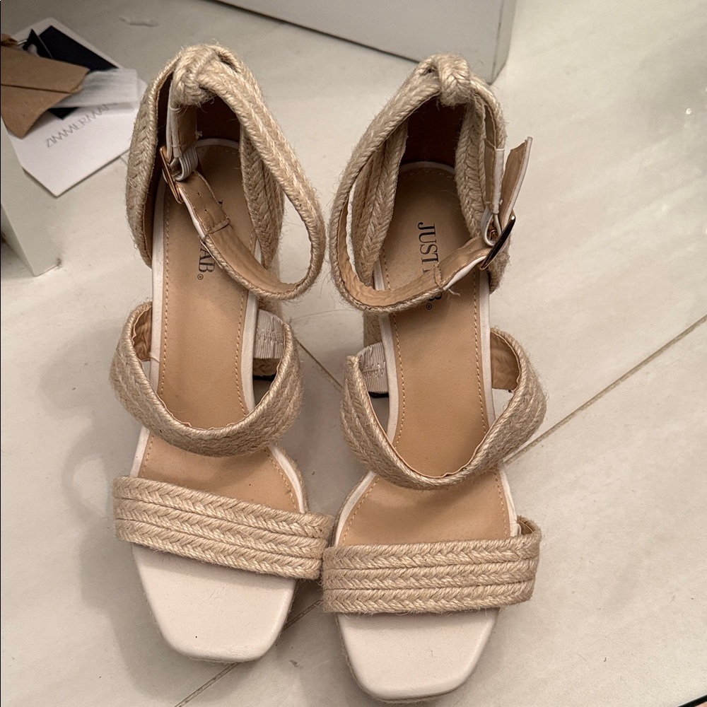 JustFab Women's Tan Espadrille Sandals